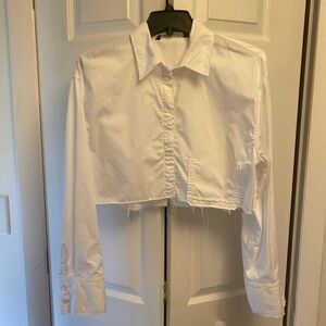Zara Crop Button-down Shirt